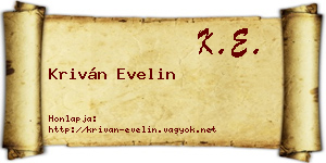 Kriván Evelin névjegykártya